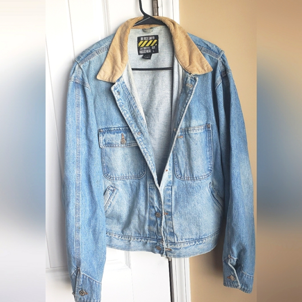Men's Bog Rock Canyon Rugged Wear Jean Jacket Size - L Color - Blue and Beige
